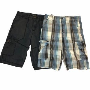 Helix Mens Blue Cargo Shorts Sz 32 (2 pairs)